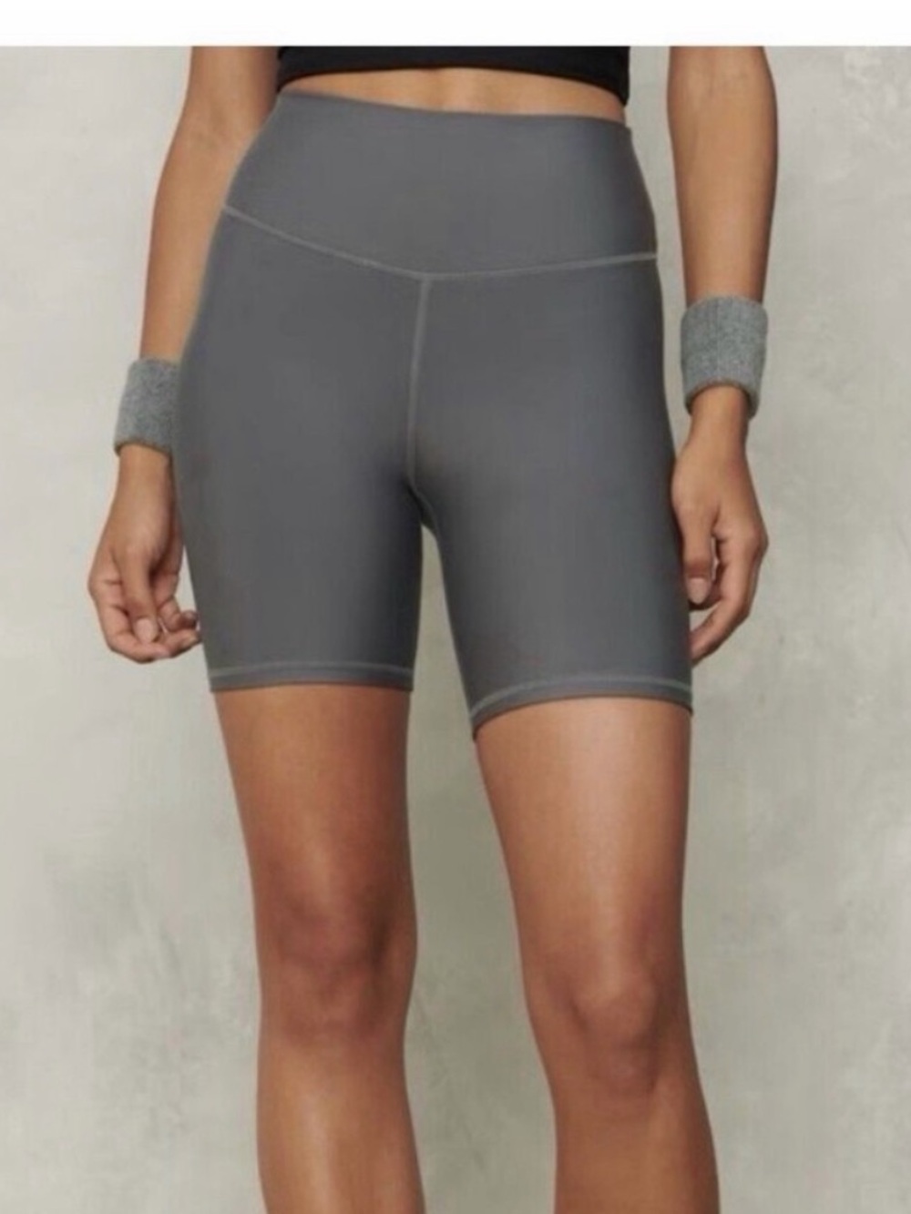 🩶✨ Abercrombie YPB High-Waist Gray Women's Active Biker Shorts